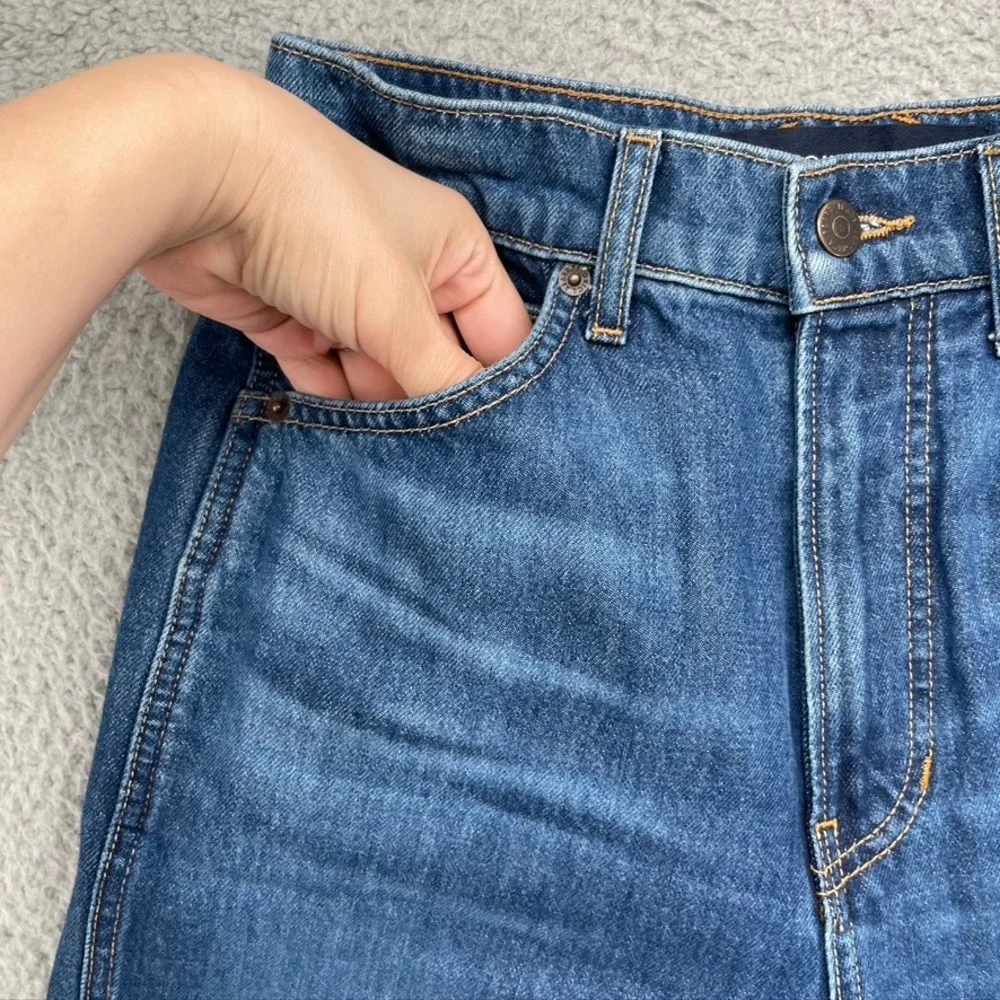 Veronica Beard Taylor Wide Leg Crop Jeans Womens 27 6 Blue High Rise Raw Hem - Picture 3 of 11